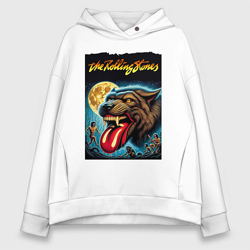 Женское худи оверсайз The Rolling Stones - the beginning / Белый – фото 1