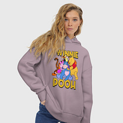 Толстовка оверсайз женская Winnie Pooh hugs, цвет: сиреневый — фото 2