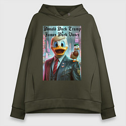 Женское худи оверсайз Donald Duck Trump and James Duck Vance