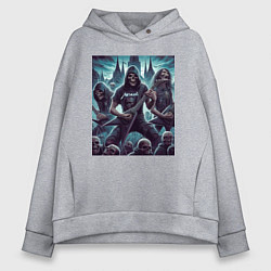 Толстовка оверсайз женская Metallica - thrash metal, цвет: меланж