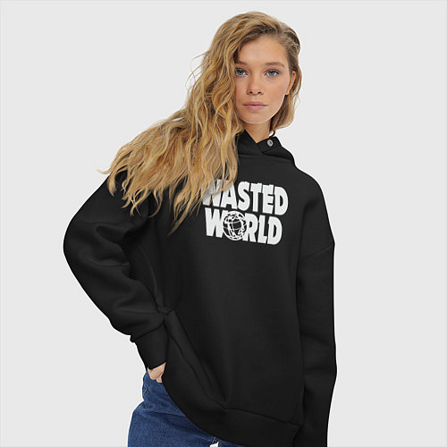 Женское худи оверсайз Потерянный мир / Черный – фото 3