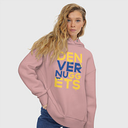 Толстовка оверсайз женская Denver Nuggets NBA, цвет: пыльно-розовый — фото 2