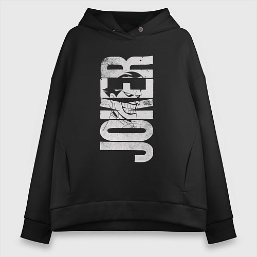 Женское худи оверсайз Джокер графити / Черный – фото 1