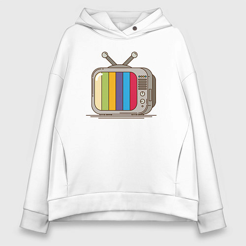 Женское худи оверсайз Retro television / Белый – фото 1