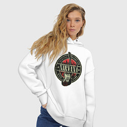 Толстовка оверсайз женская Нирвана гранж, цвет: белый — фото 2