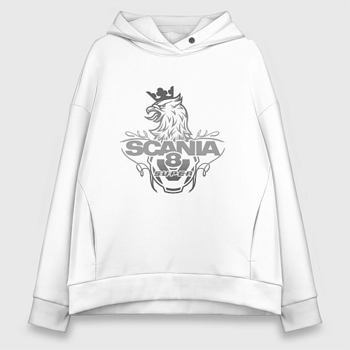 Женское худи оверсайз Scania super / Белый – фото 1