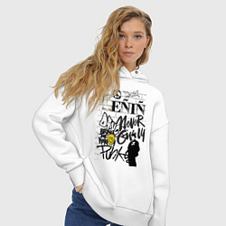 Толстовка оверсайз женская Lenin граффити, цвет: белый — фото 2