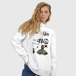 Толстовка оверсайз женская Che Guevara граффити, цвет: белый — фото 2