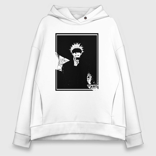 Женское худи оверсайз Сатору годжо манга / Белый – фото 1