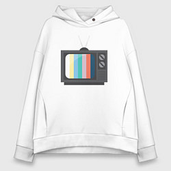 Толстовка оверсайз женская Old television, цвет: белый