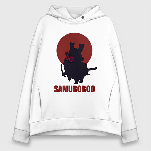 Женское худи оверсайз Банбу самурай / Белый – фото 1