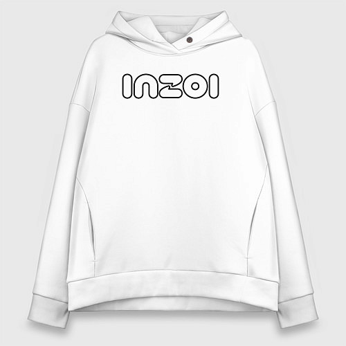 Женское худи оверсайз Inzoi белый логотип / Белый – фото 1