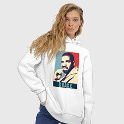 Толстовка оверсайз женская Drake obey, цвет: белый — фото 2