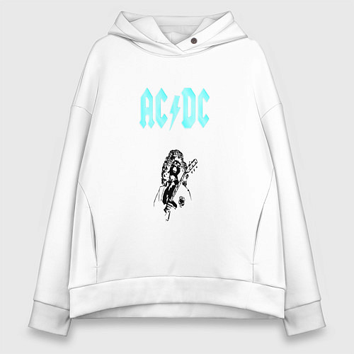 Женское худи оверсайз AcDc Angus Young / Белый – фото 1