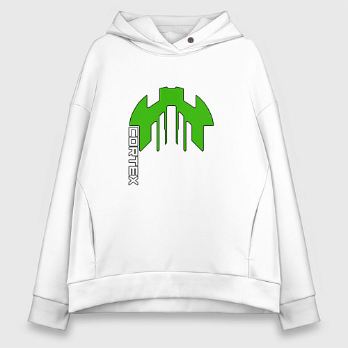 Женское худи оверсайз Cortex зелёный aneurism iv / Белый – фото 1