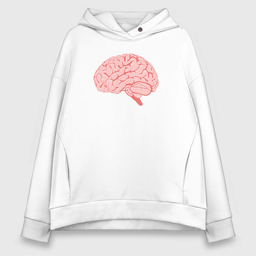 Женское худи оверсайз Мозг иллюстрация / Белый – фото 1