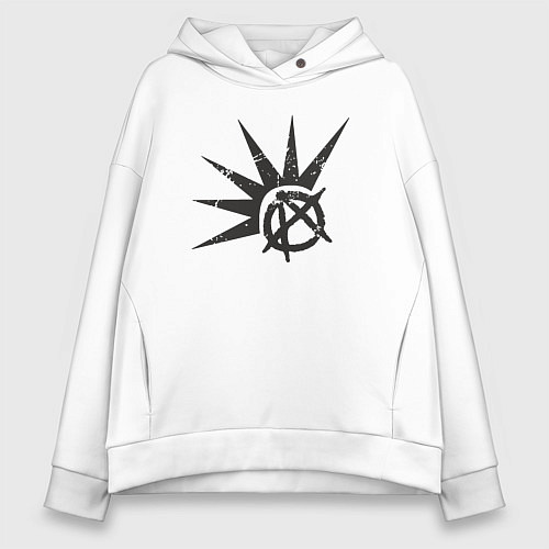 Женское худи оверсайз Anarchy punks / Белый – фото 1