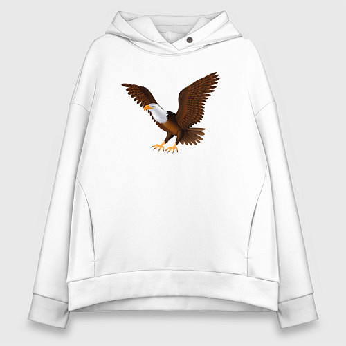 Женское худи оверсайз Орёл мультяшный / Белый – фото 1