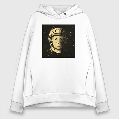 Женское худи оверсайз Рокетмэн / Белый – фото 1