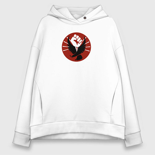 Женское худи оверсайз Gilead Liberation Army - Рассказ служанки / Белый – фото 1