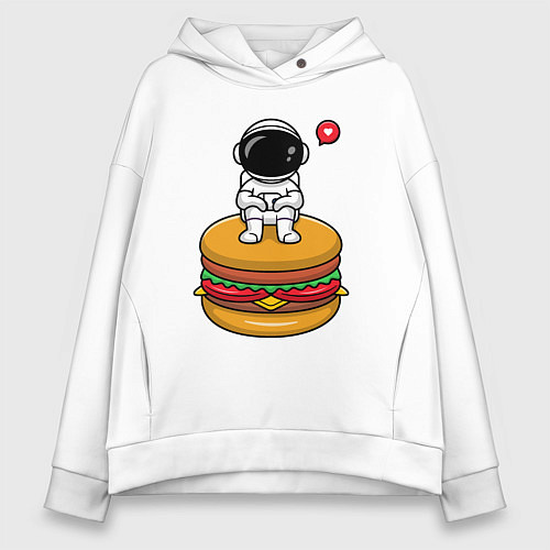 Женское худи оверсайз Космический гамбургер / Белый – фото 1