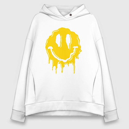 Женское худи оверсайз Dripping smile / Белый – фото 1