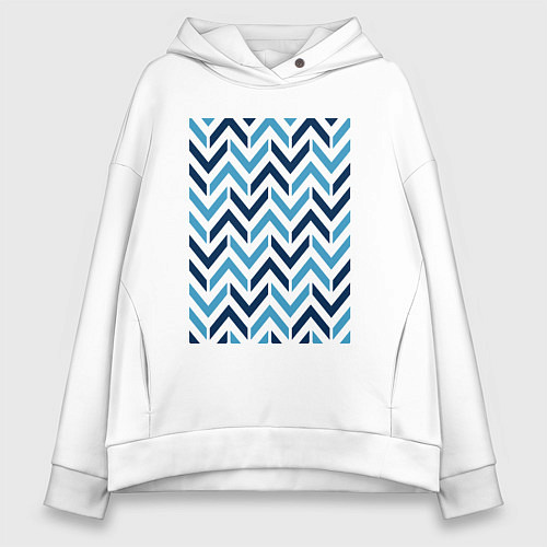 Женское худи оверсайз Узор геометрия / Белый – фото 1