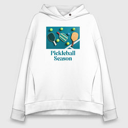 Толстовка оверсайз женская Pickleball season, цвет: белый