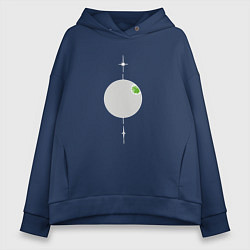 Толстовка оверсайз женская Новая планета, цвет: тёмно-синий