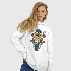 Толстовка оверсайз женская Biker Taz, цвет: белый — фото 2