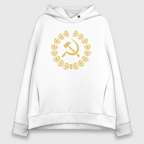 Женское худи оверсайз Стиль серпа и молота / Белый – фото 1
