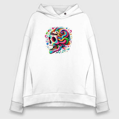 Женское худи оверсайз Мудрый как змея / Белый – фото 1