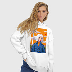 Толстовка оверсайз женская В потоке чувств, цвет: белый — фото 2