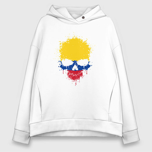 Женское худи оверсайз Череп - Колумбия / Белый – фото 1