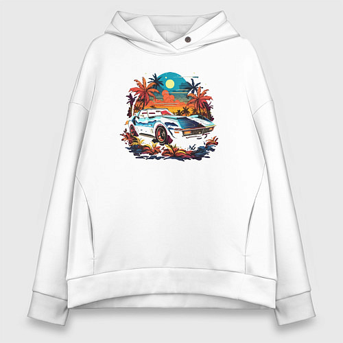 Женское худи оверсайз Sunny car / Белый – фото 1