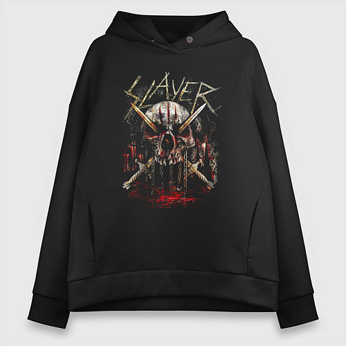 Женское худи оверсайз Slayer Skull Demon / Черный – фото 1