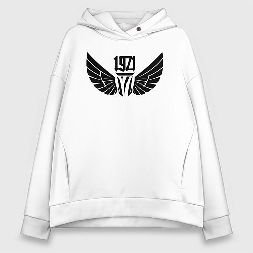 Женское худи оверсайз 1971 с крыльями / Белый – фото 1