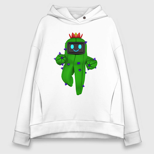 Женское худи оверсайз Tанцующий кактус из игры / Белый – фото 1