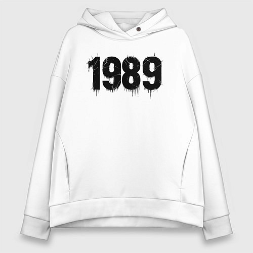 Женское худи оверсайз 1989 год расшерканый / Белый – фото 1