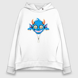Толстовка оверсайз женская Монстр за пазухой, цвет: белый