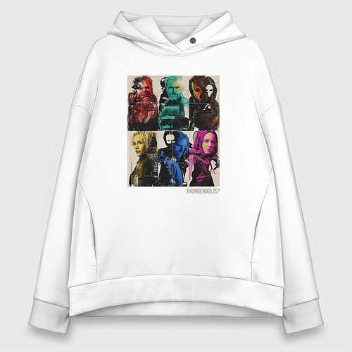Женское худи оверсайз Новые мстители - Громовержцы / Белый – фото 1