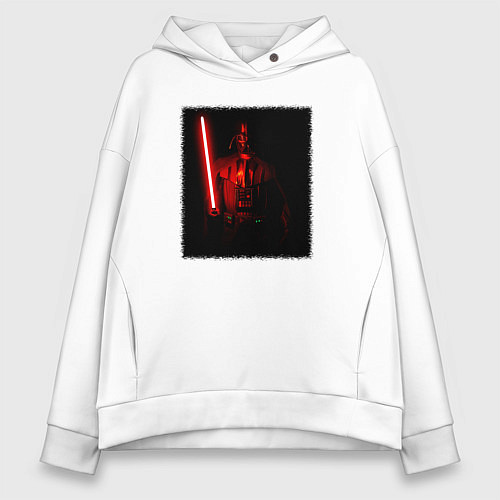 Женское худи оверсайз Вейдер с мечом во тьме / Белый – фото 1