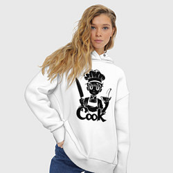 Толстовка оверсайз женская Повар аниме, цвет: белый — фото 2