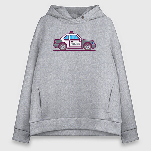 Женское худи оверсайз Police car / Меланж – фото 1
