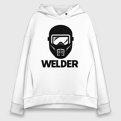 Женское худи оверсайз Маска сварщика / Белый – фото 1