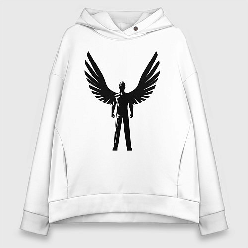 Женское худи оверсайз Крылатый строитель / Белый – фото 1