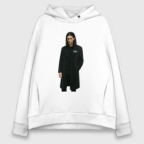 Женское худи оверсайз Задумчивый Bones / Белый – фото 1