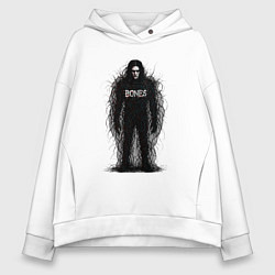 Толстовка оверсайз женская Bones horror style, цвет: белый