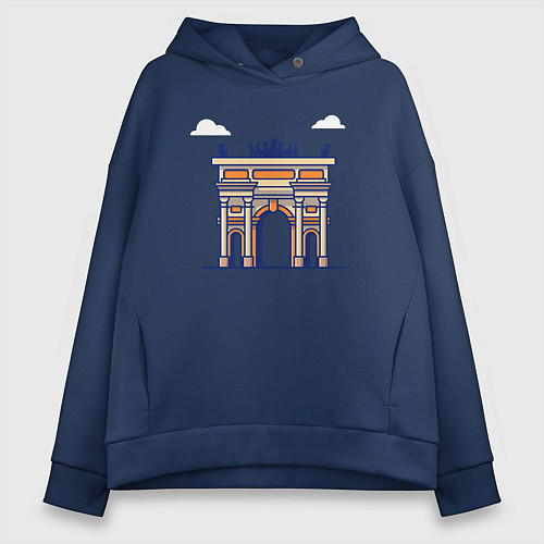 Женское худи оверсайз Арка Мира / Тёмно-синий – фото 1