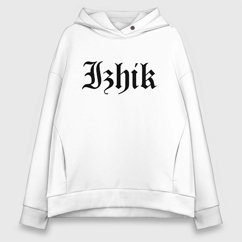 Женское худи оверсайз Ижевск - Ижик мем / Белый – фото 1
